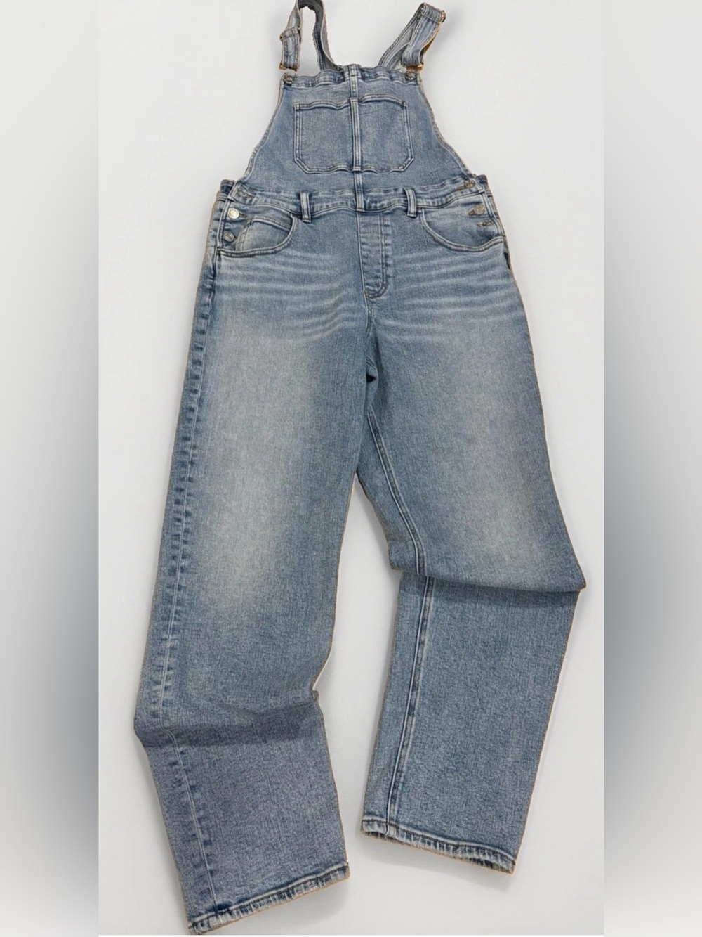 Silver Jeans Denim Bib Overalls Stretch Straight Leg Baggy Women's Size 28